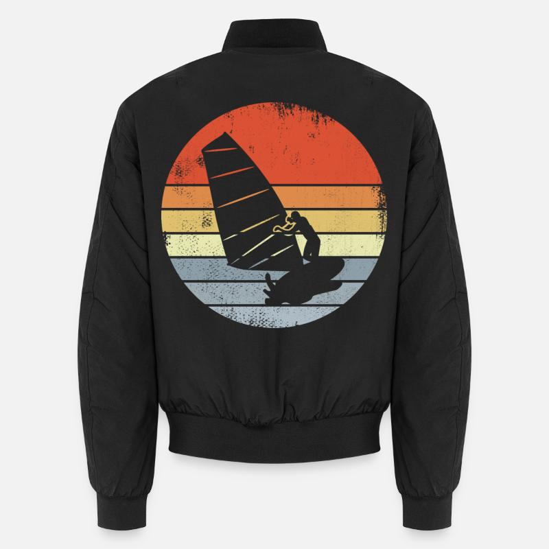 Vintage Windsurfer Sketch Unisex Bomber Jacket