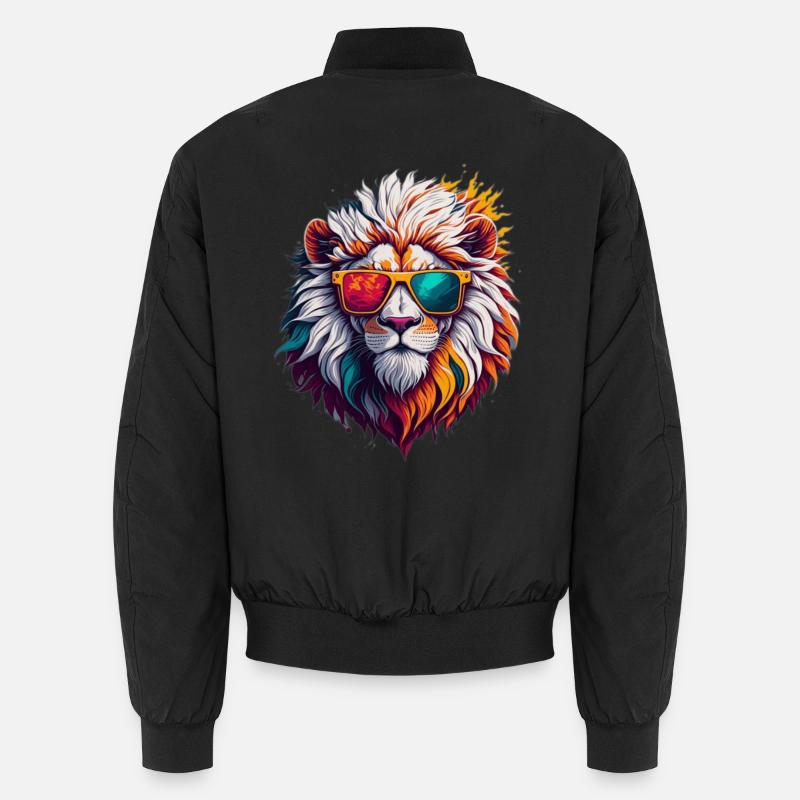 Lion à lunettes de soleil néon Bomber unisexe