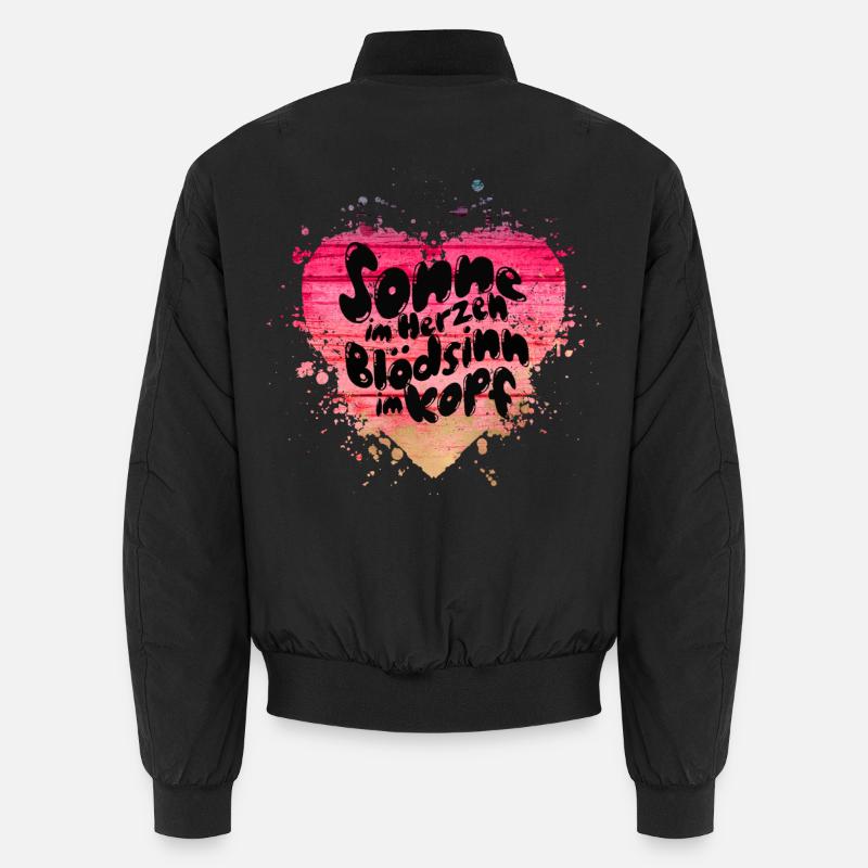 Sonne im Herzen, Spaß im Kopf Unisex Bomberjacke