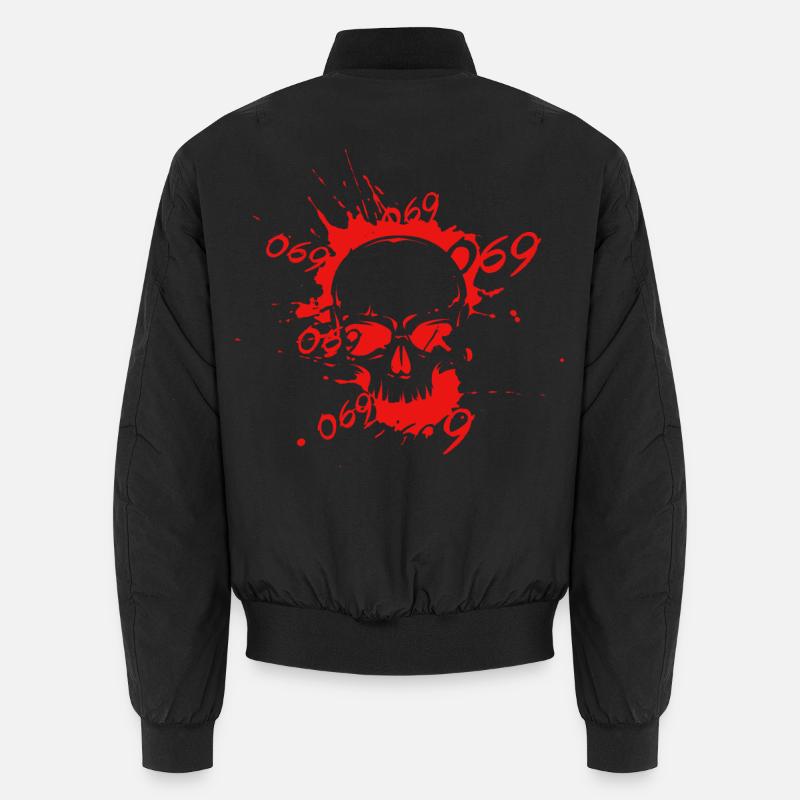Red Skull 069 Headshot Unisex Bomber Jacket