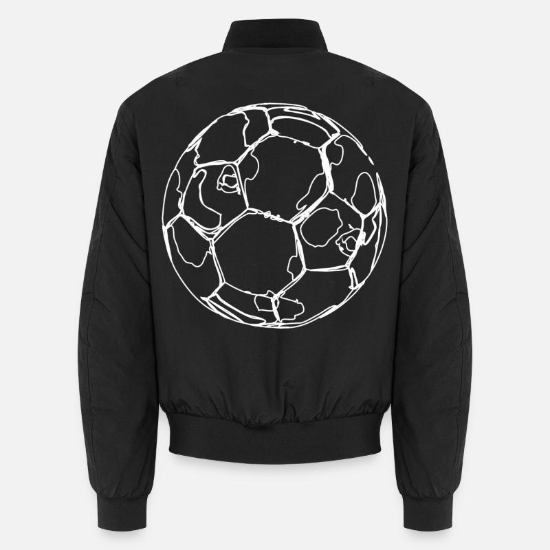Soccer Drawing - Unisex Bomber Jacket - black