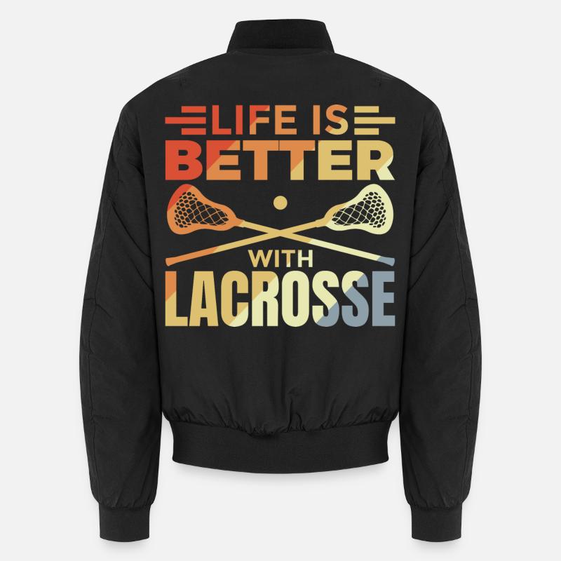 Vintage Lacrosse Slogan Unisex Bomber Jacket