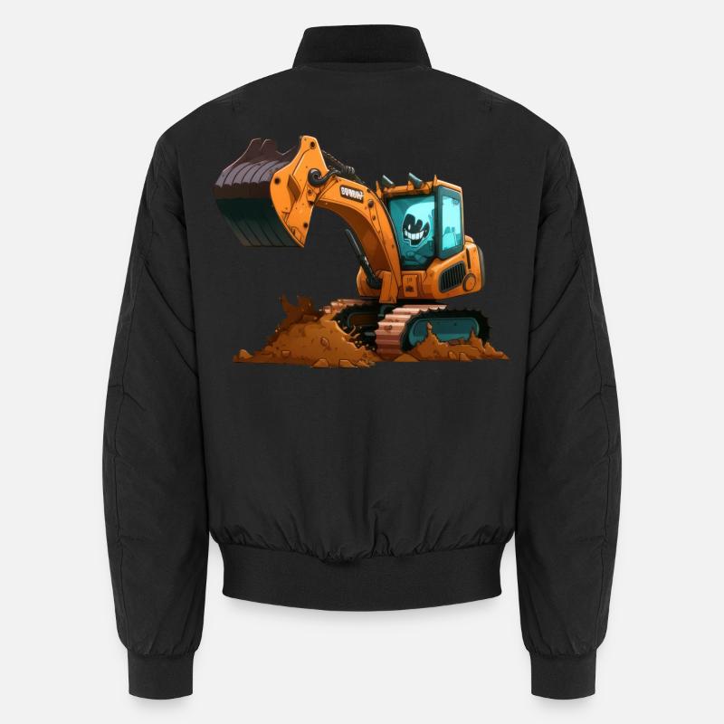 Large excavator - Unisex Bomber Jacket - black
