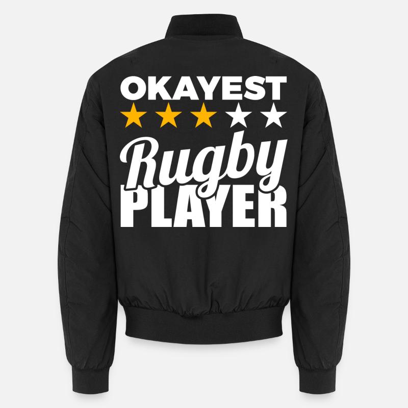 Funny rugby player - Unisex Bomber Jacket - black
