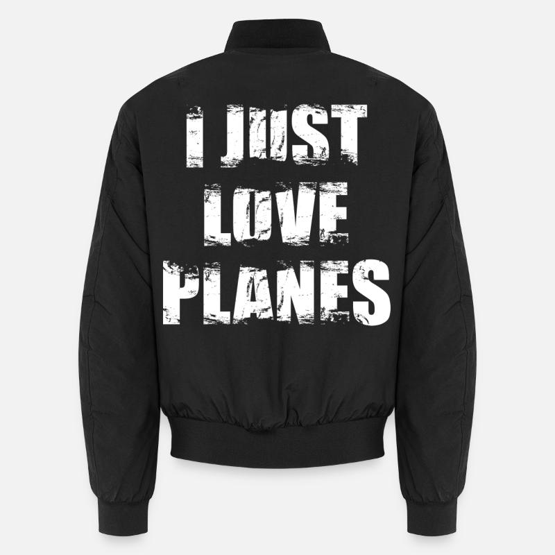 I love airplanes - Unisex Bomber Jacket - black