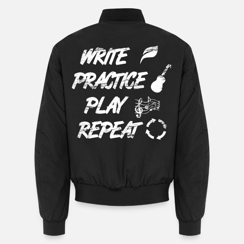 Write Practice Play Repeat - Unisex Bomberjacke - Schwarz