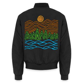 Seltsame Landschaft - Unisex Bomberjacke - Schwarz - Hinten - AI Model Male 185 light (185cm)