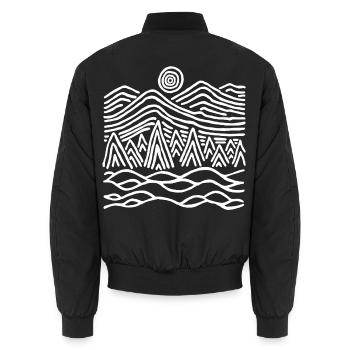 Seltsame weiße Landschaft - Unisex Bomberjacke - Schwarz - Hinten - AI Model Male 185 light (185cm)