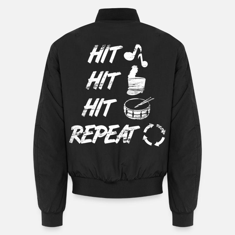 Snare Drums Saying - Unisex Bomber Jacket - black