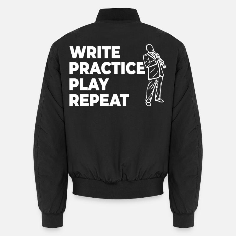 Writing, practicing, playing, repeating Unisex Bomber Jacket