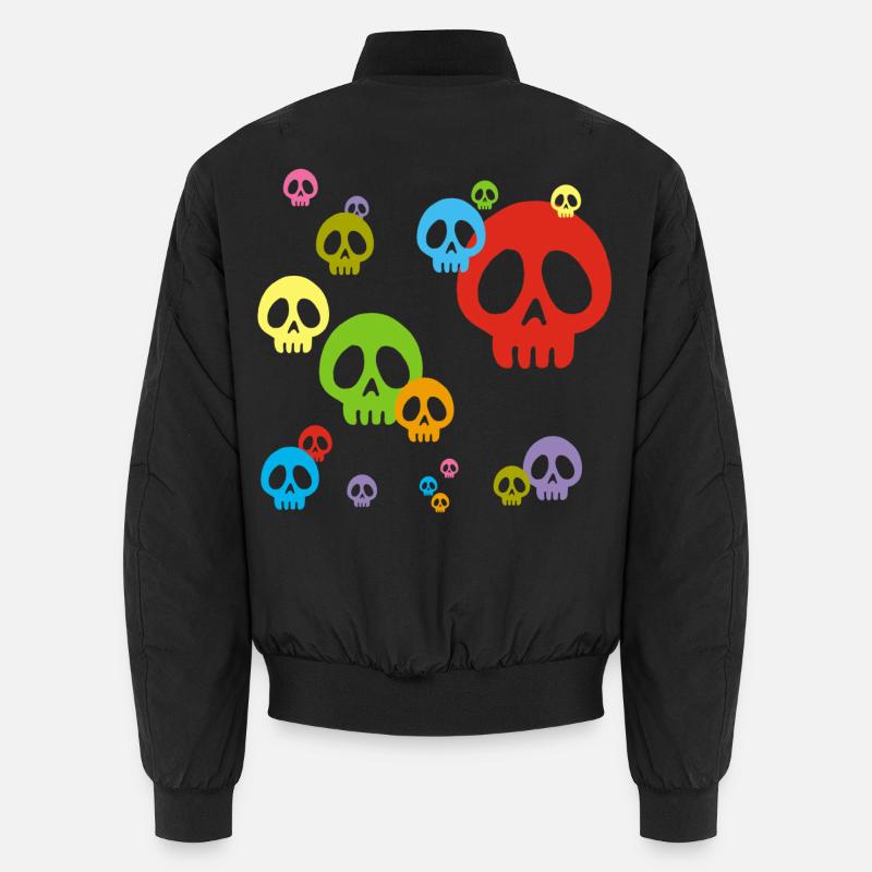 Multicolored manga skull Unisex Bomber Jacket