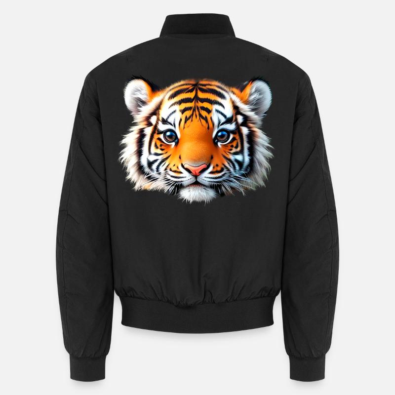 Tiger Baby Head - Unisex Bomber Jacket - black