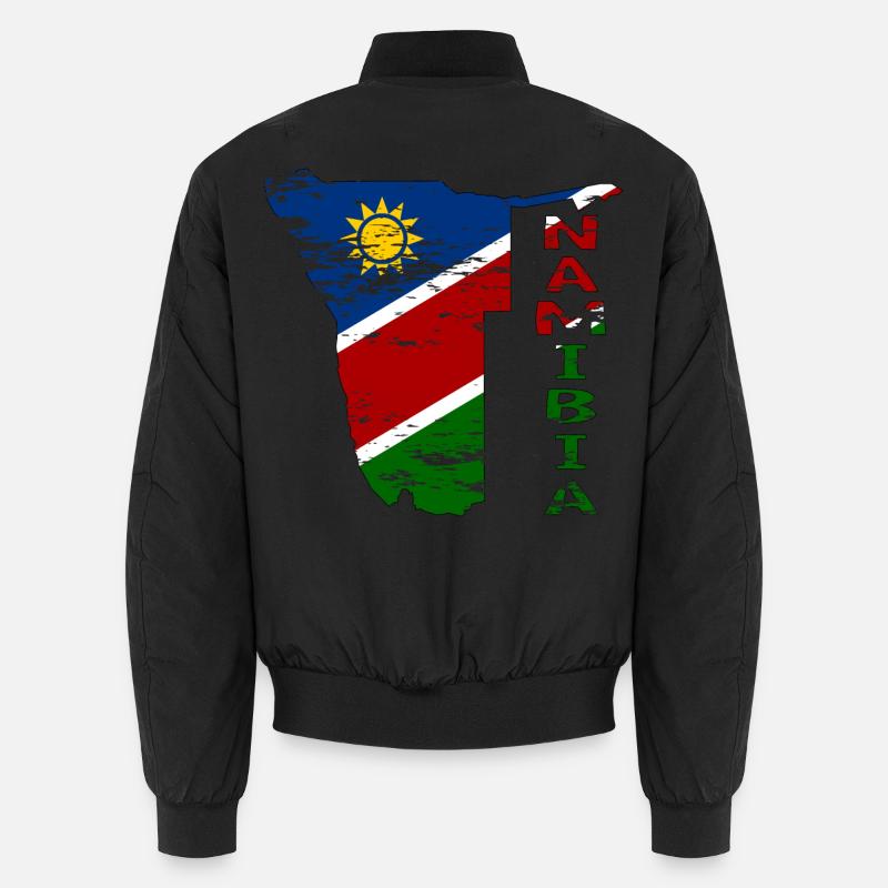 Namibie Carte Drapeau utilisé - Bomber unisexe - noir