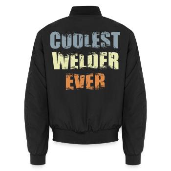 Cool welder - Unisex Bomber Jacket - black - Back - AI Model Male 185 light (185cm)