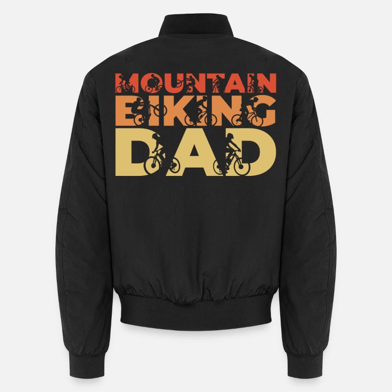 Funny mountain biker father - Unisex Bomber Jacket - black