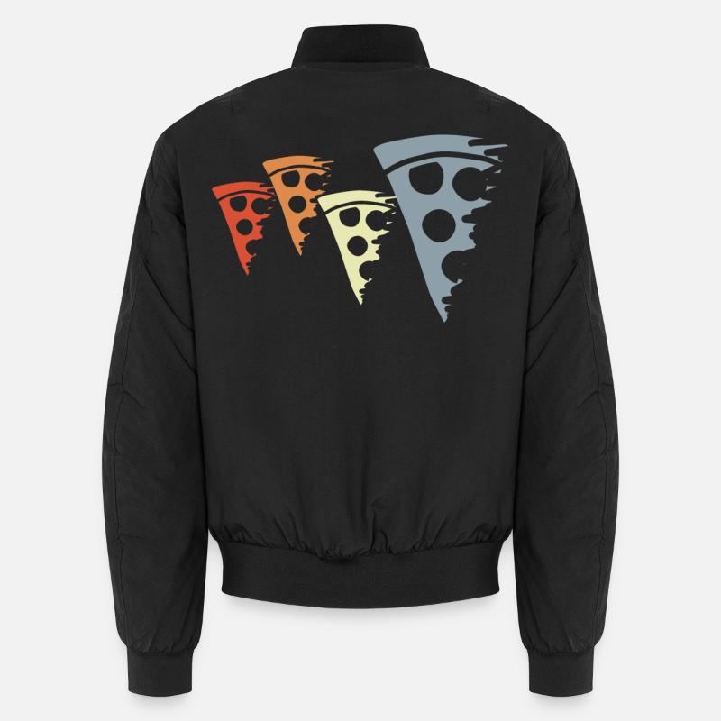 Retro Pizza Skizze - Unisex Bomberjacke - Schwarz