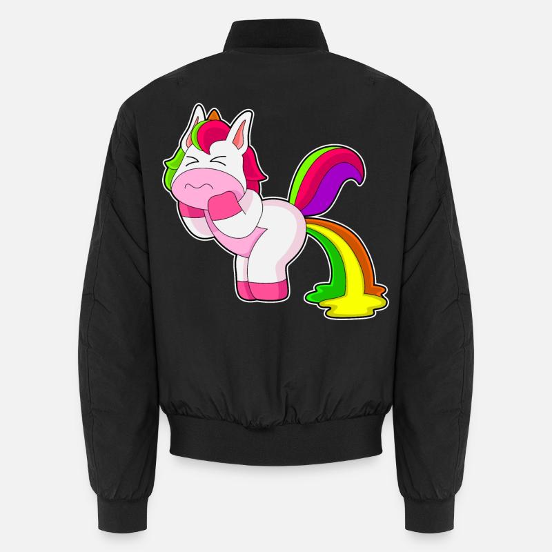 Einhorn Regenbogen - Unisex Bomberjacke - Schwarz