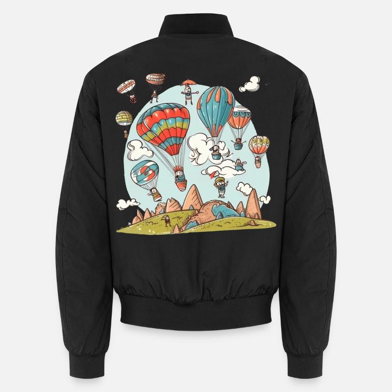 Balloon Doodle - Unisex Bomber Jacket - black