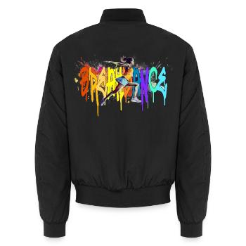 Breakdance Girl Bgirl B-Girl - Unisex Bomber Jacket - black - Back - AI Model Male 185 light (185cm)