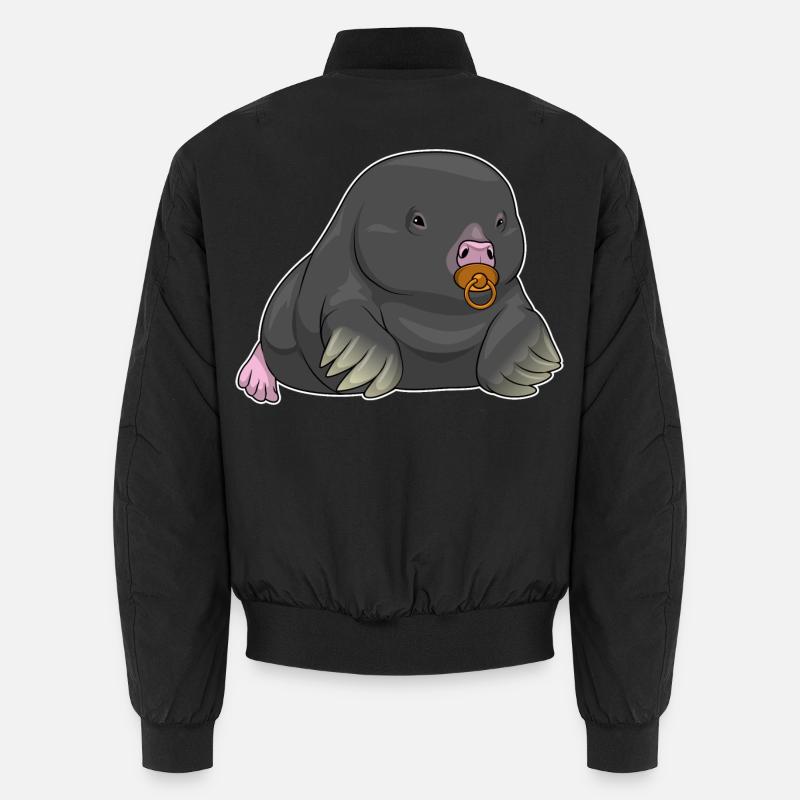 Mole Baby Pacifier - Unisex Bomber Jacket - black