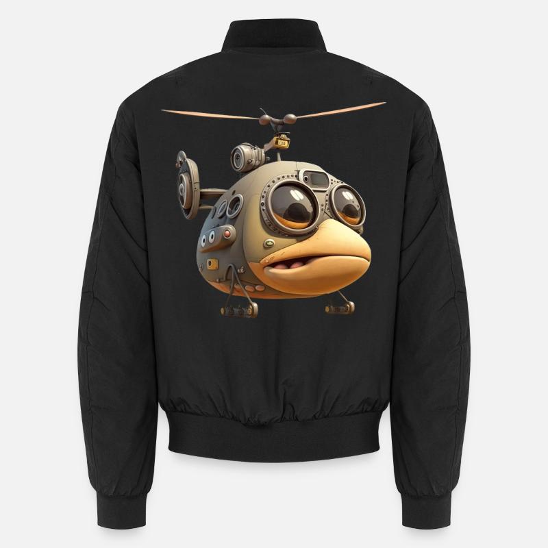 Comic Hubschrauber Unisex Bomberjacke