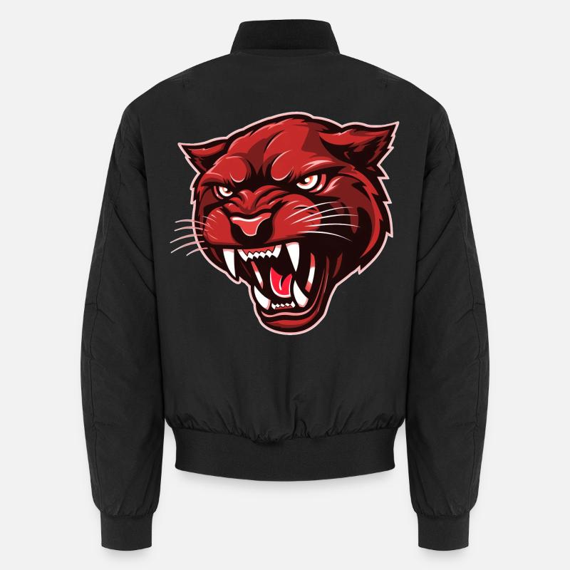 Panther Kopf Rot Unisex Bomberjacke
