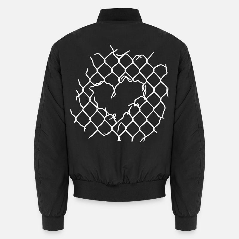 Maschendraht Herz - Unisex Bomberjacke - Schwarz