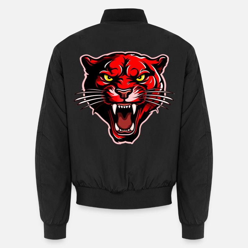 Panther Head Red Unisex Bomber Jacket