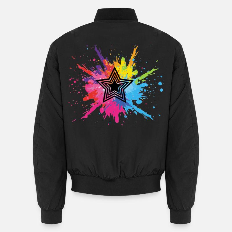 étoile noire et explosion multicolore Bomber unisexe