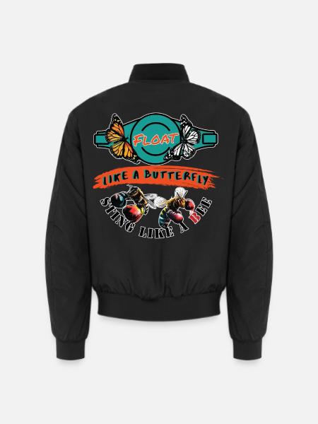 Schweben wie ein Schmetterling, stechen wie eine Biene - Unisex Bomberjacke - Schwarz
