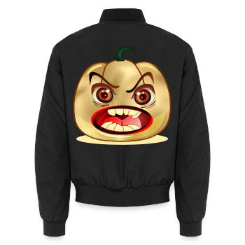 HALLOWEEN KÜRBIS - Unisex Bomberjacke - Schwarz - Hinten - AI Model Male 185 light (185cm)