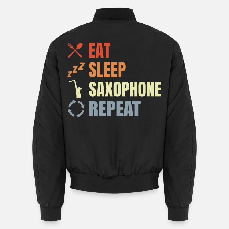 Manger dormir Répéter les saxophones Bomber unisexe