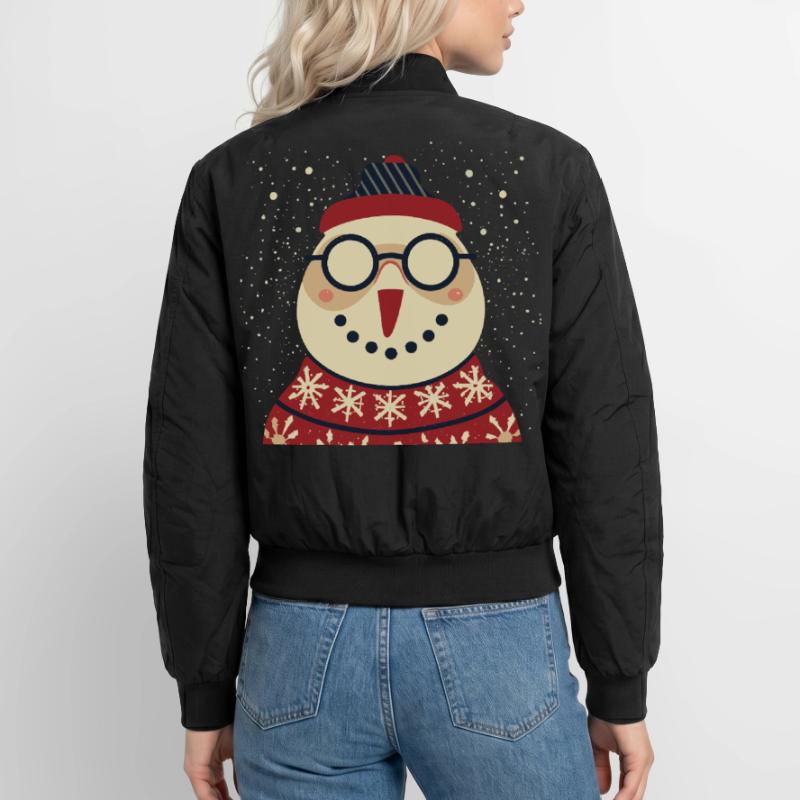 Winter Eulenpullover mit Brille Unisex Bomberjacke