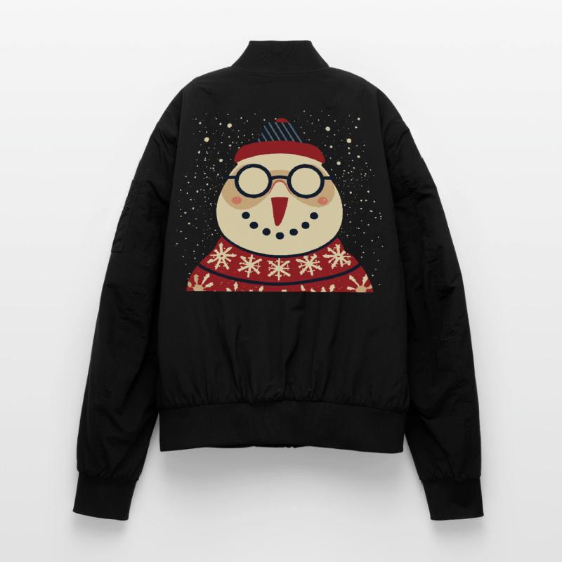 Winter Eulenpullover mit Brille Unisex Bomberjacke