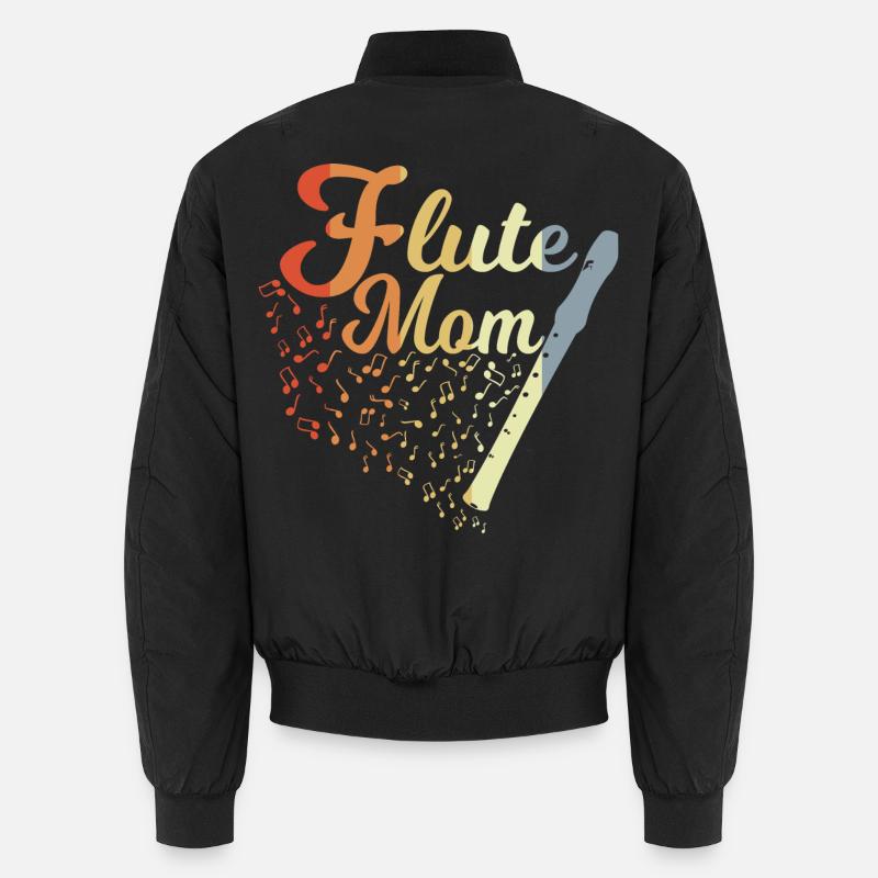 Flöte Mutter - Unisex Bomberjacke - Schwarz