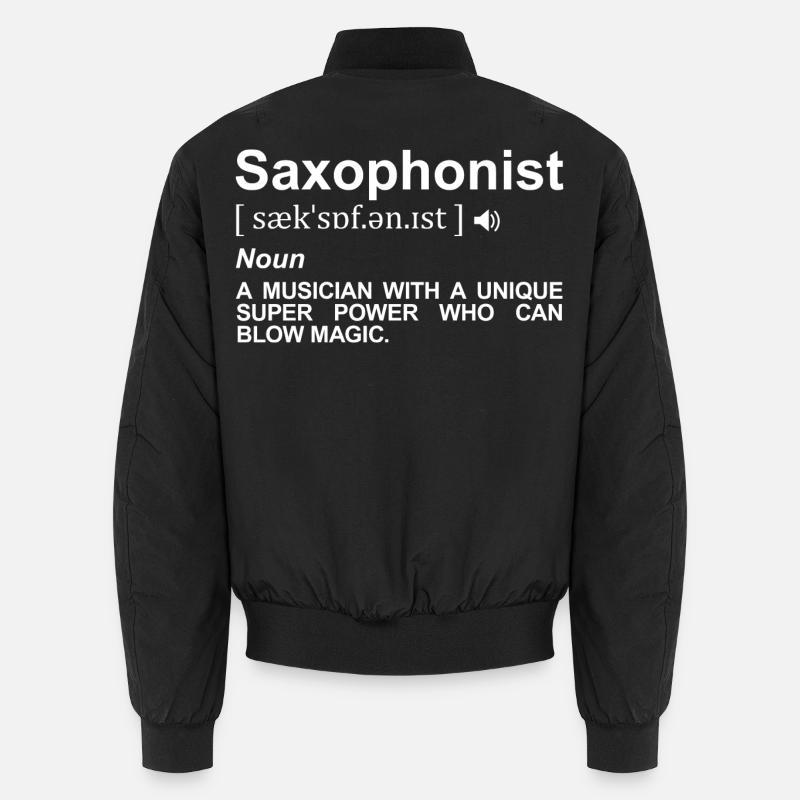 Saxophonist Wörterbuch - Unisex Bomberjacke - Schwarz