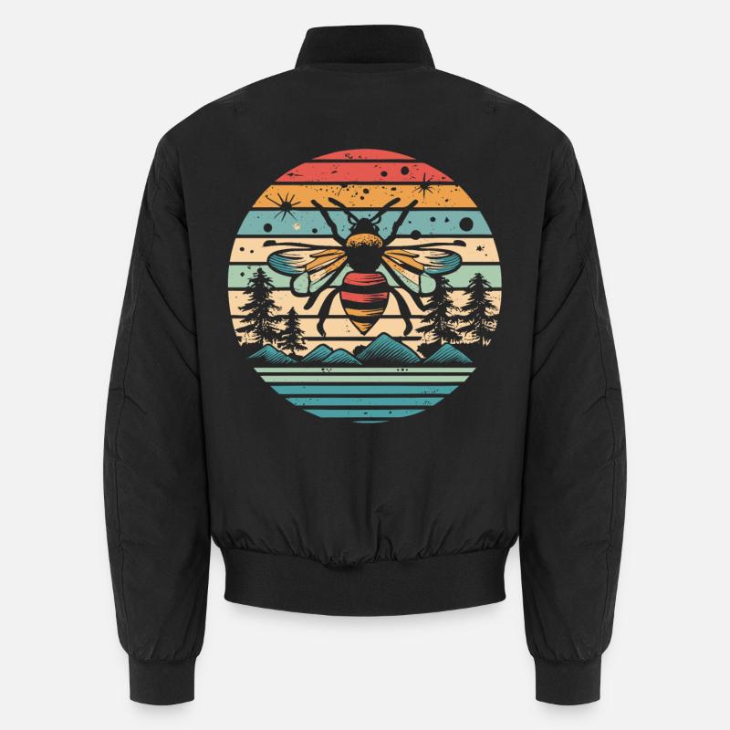 Retro Sunset Biene Unisex Bomberjacke