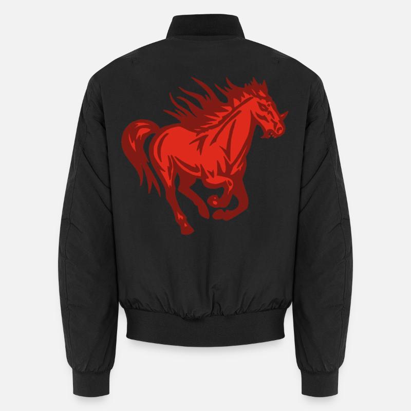 Dämonisches Pferd - Unisex Bomberjacke - Schwarz
