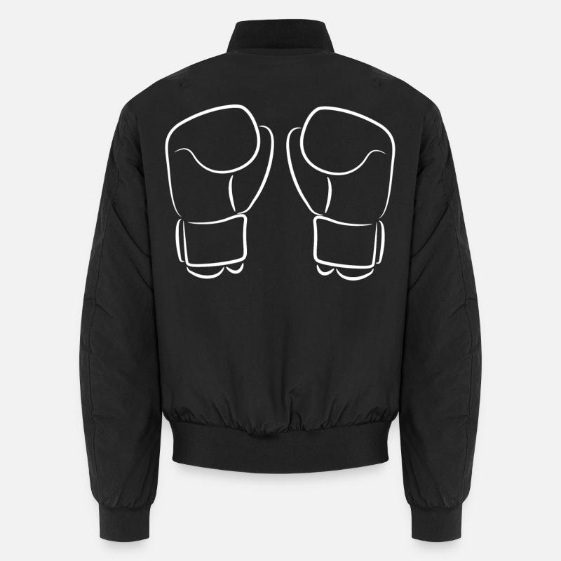 Kickboxing Gloves Sketch - Unisex Bomber Jacket - black