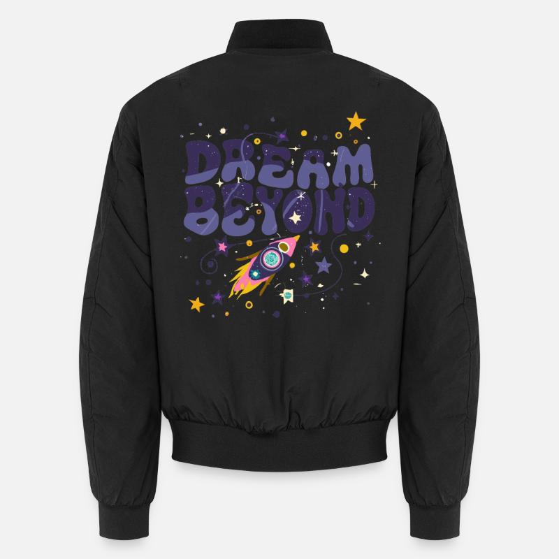 Dream Beyond Rocket and Stars Unisex Bomber Jacket