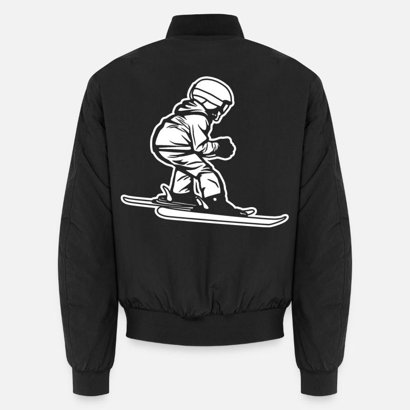 Lustiger kleiner Skifahrer - Unisex Bomberjacke - Schwarz