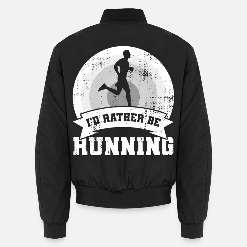 I'd rather go for a run Unisex Bomber Jacket