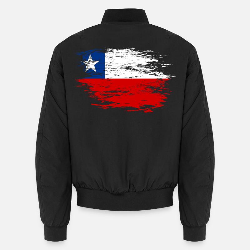 Chile Flagge used - Unisex Bomberjacke - Schwarz