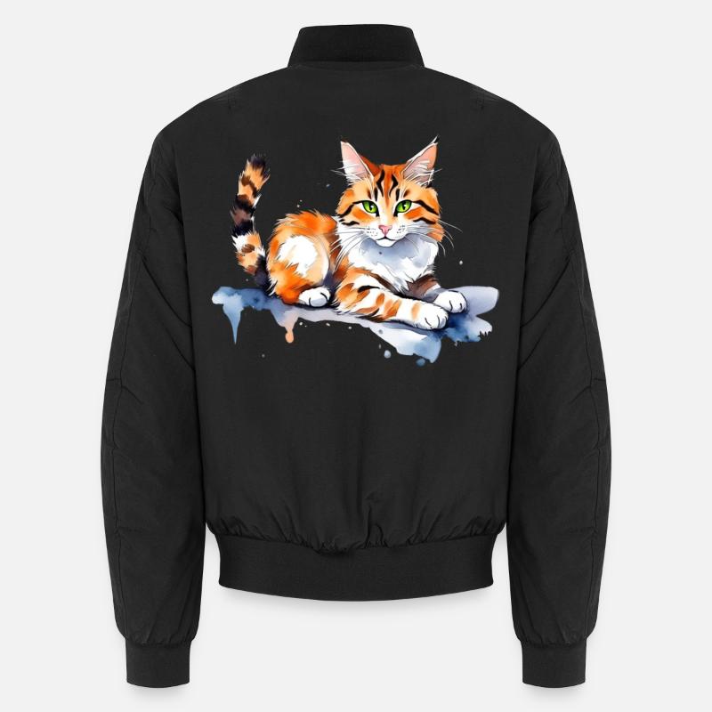 Katze im Schnee Unisex Bomberjacke
