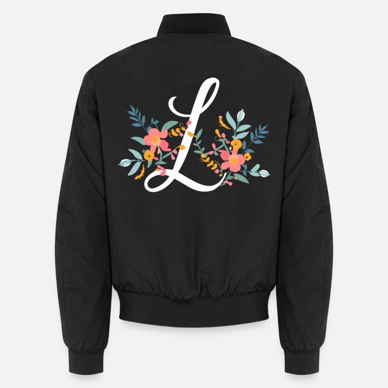 L Typography Floral Unisex Bomber Jacket
