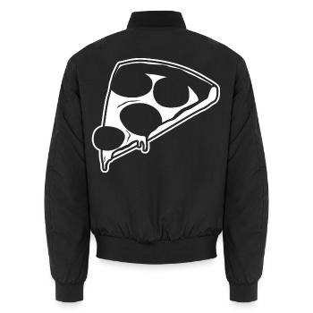 Pizza Drawing - Unisex Bomber Jacket - black - Back - AI Model Male 185 light (185cm)