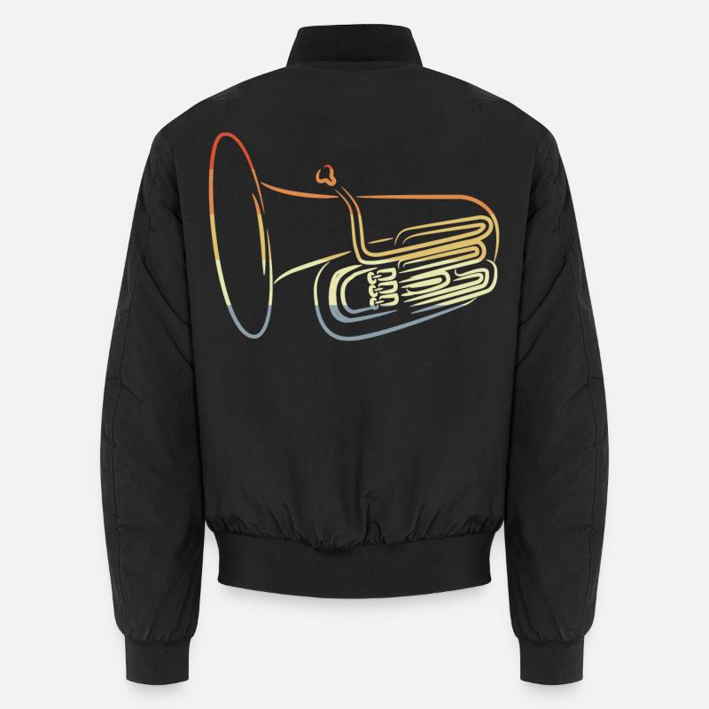 Vintage Tuba Drawing Unisex Bomber Jacket