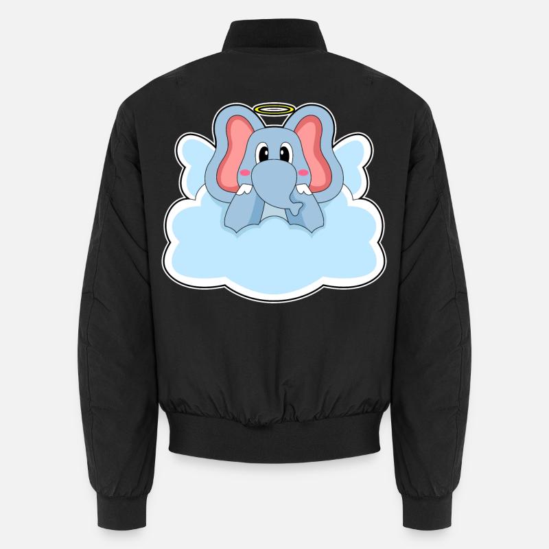 Elefant Engel Wolken - Unisex Bomberjacke - Schwarz