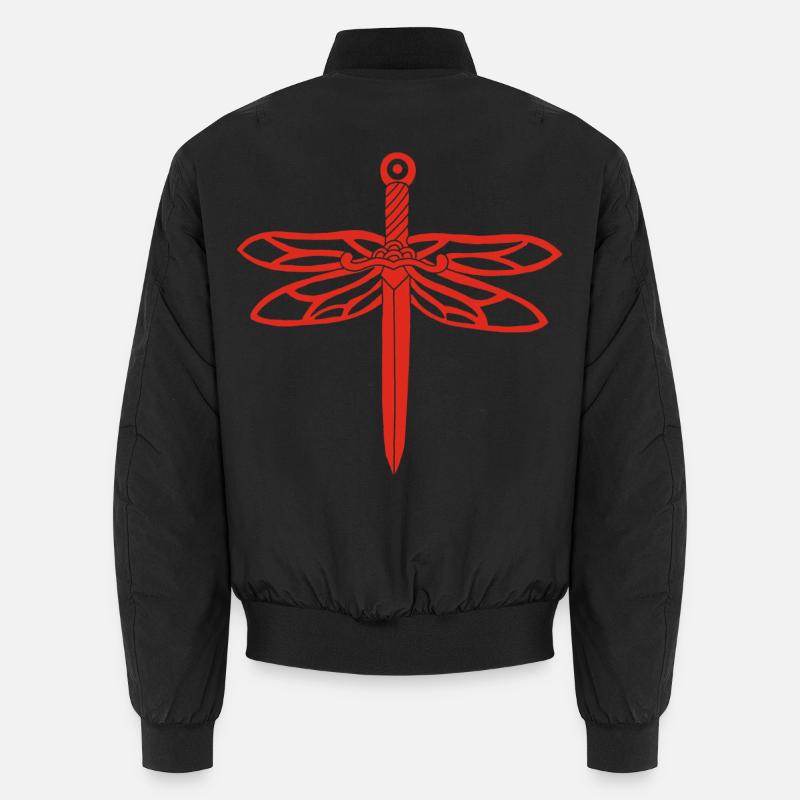 épée rouge et ailes de libellule - Bomber unisexe - noir