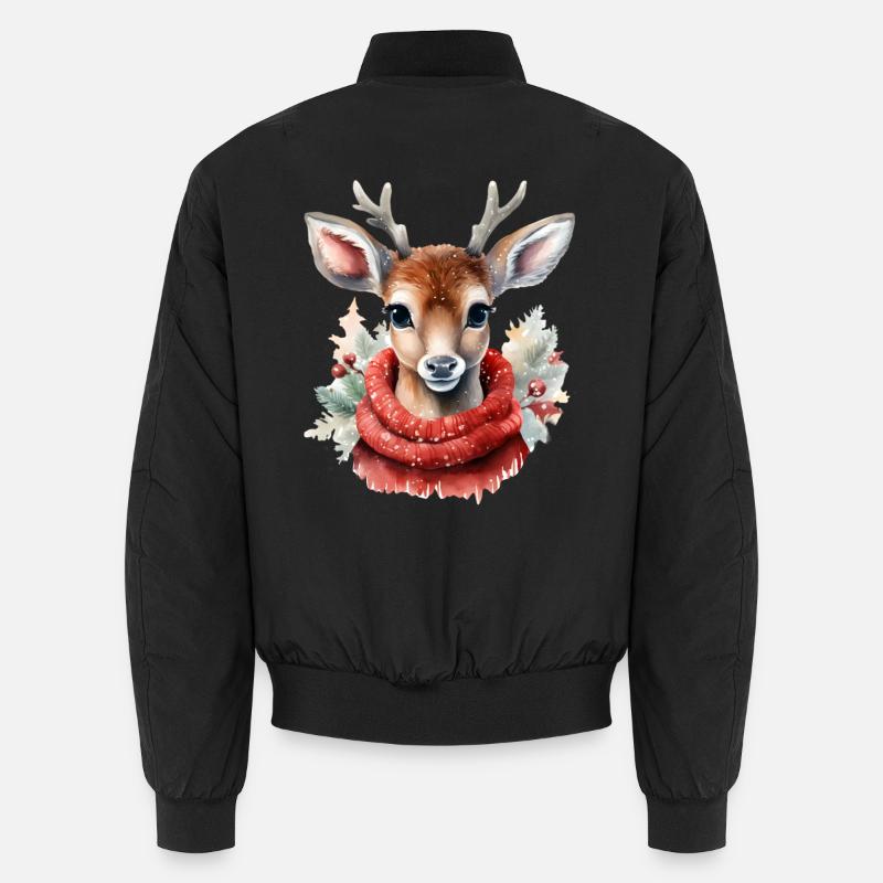 Reh Deer Christmas - Unisex Bomber Jacket - black